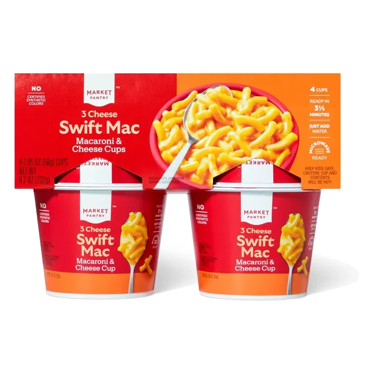 Three-Cheese Swift Mac Macaroni and Cheese Cups - 8.2oz/4ct - Market Pantry™