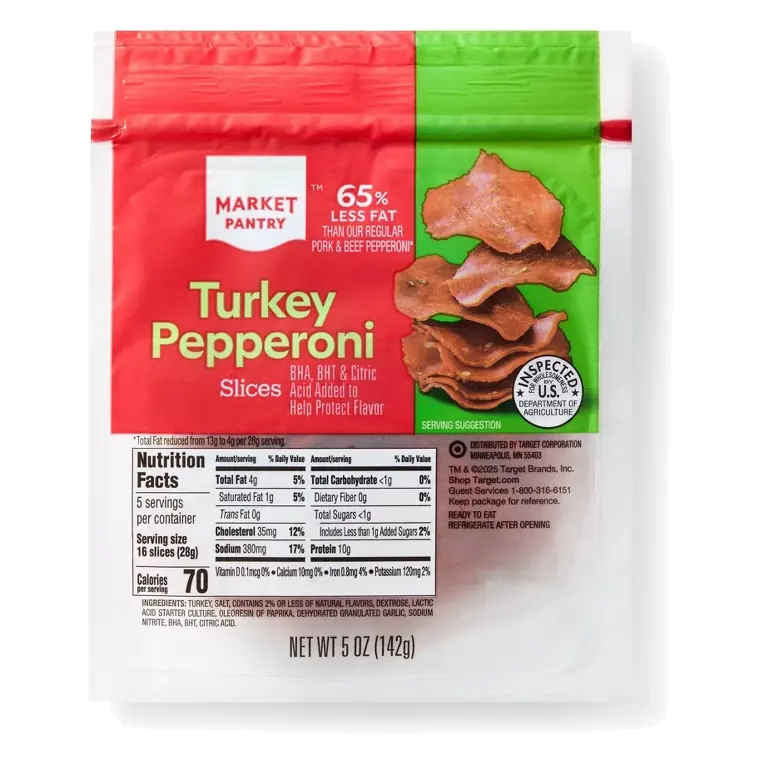 Turkey Pepperoni Slices 5oz - Market Pantry™