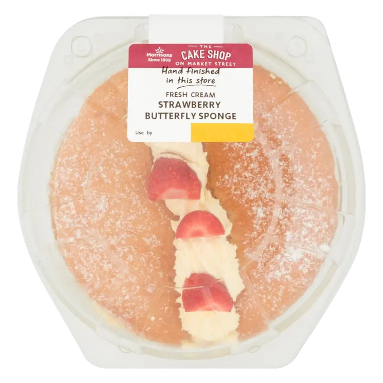 Fresh Cream Strawberry Butterfly Sponge