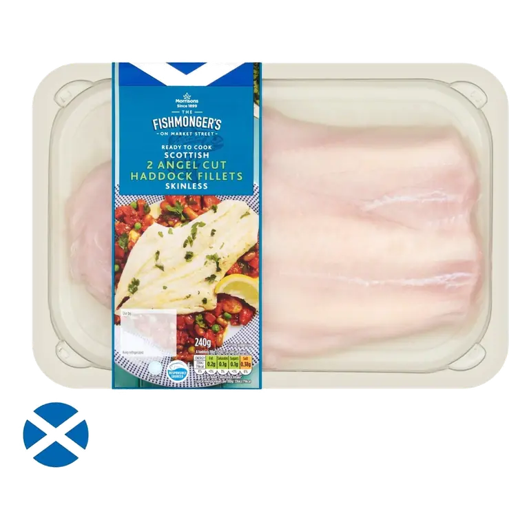 Morrisons Angel Cut Scotish Haddock Fillets 2 Pack 240g