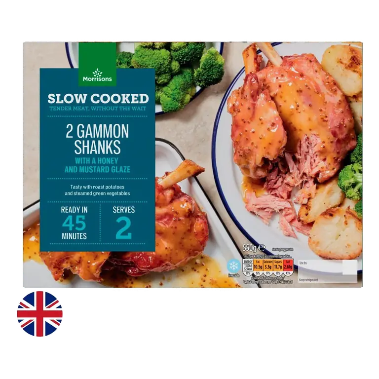 Morrisons British 2 Gammon Shanks with a Honey and Mustard Glaze 550g