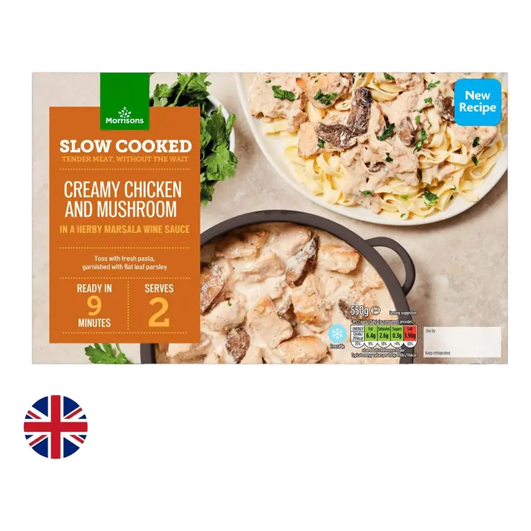 Morrisons British Slow Cooked Chicken In Creamy Mushroom Sauce 500g