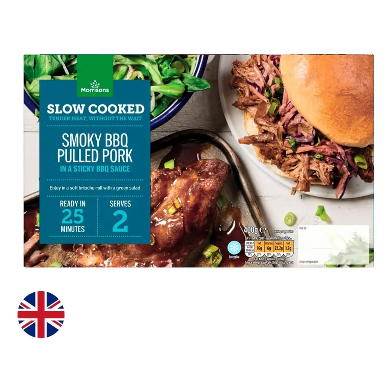Morrisons British Slow Cooked Smoky BBQ Pulled Pork 400g