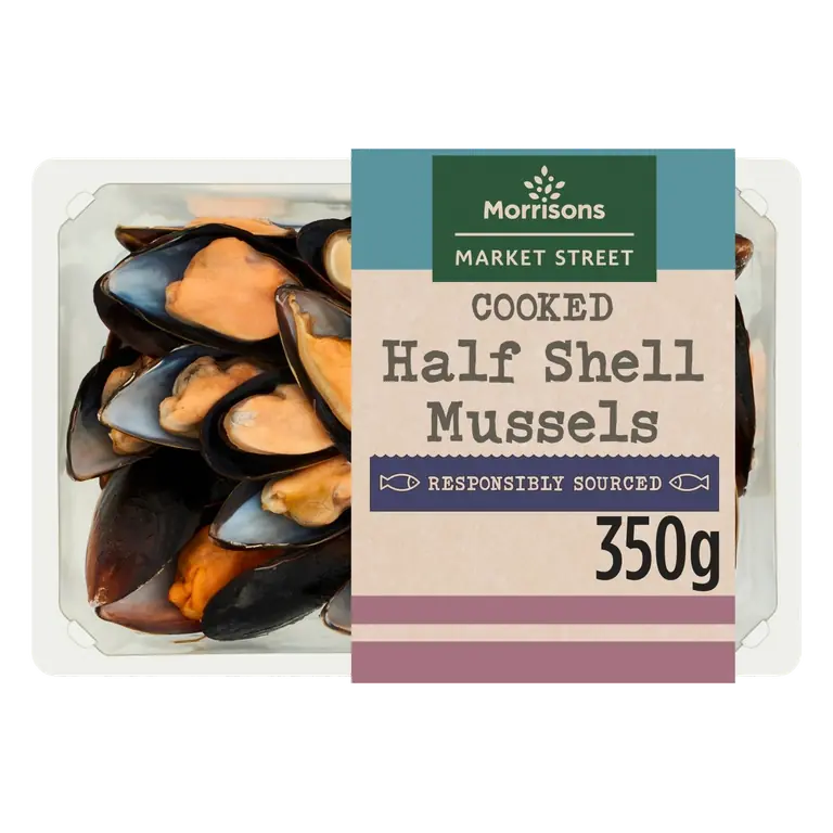 Morrisons Cooked Half Shell Mussels