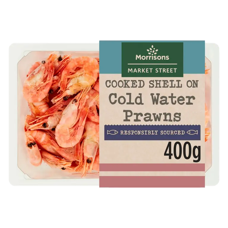 Morrisons Cooked Shell On Cold Water Prawns