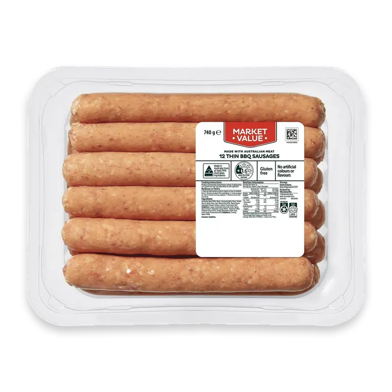 12 Thin BBQ Sausages