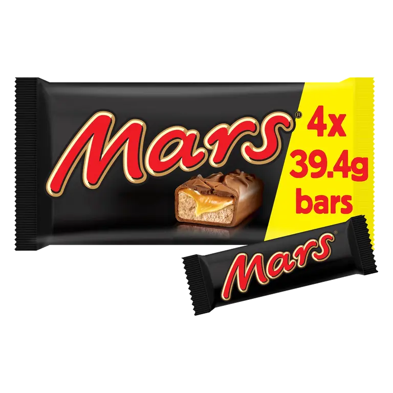 Mars Caramel, Nougat & Milk Chocolate Bars Multipack 4 x 39.4g