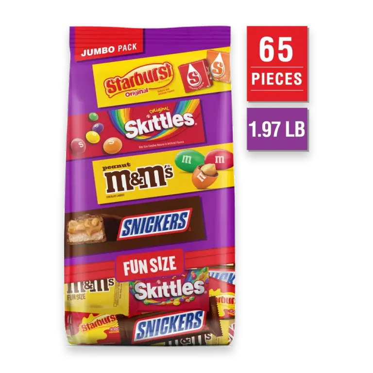 M&M'S Snicker Skittles & Starburst Fun Size Candy Variety Jumbo Bag