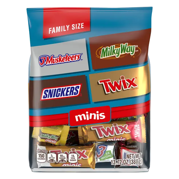 Wrigley Assorted Mini Chocolate Candy Bars Family Size