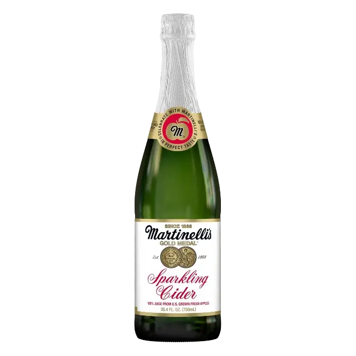 Martinelli's Gold Medal Sparkling Cider, 25.4 fl oz Glass Bottle: Keto Certified, Certified Gluten-Free, No Added Sugar