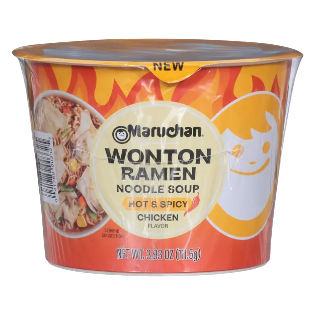 Hot & Spicy Chicken Flavor Wonton Ramen Noodle Soup Cup