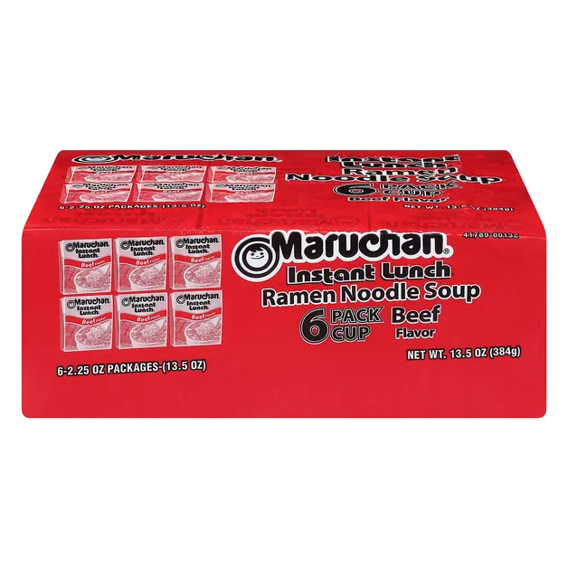 Instant Lunch Beef Flavor Ramen Noodle Soup Cup - 6 ct