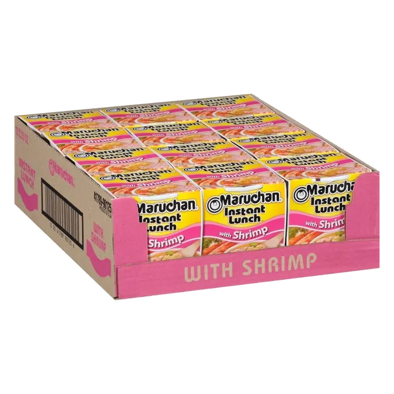 Instant Lunch Ramen Noodle Soup with Shrimp