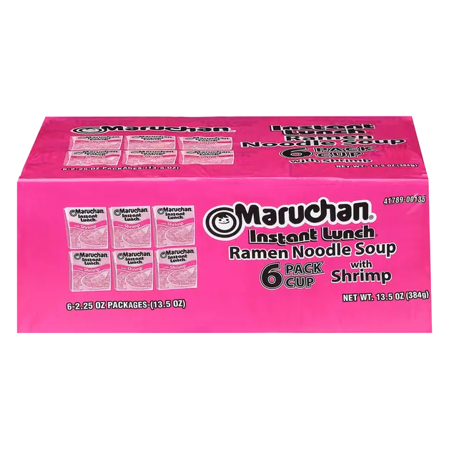 Instant Lunch Shrimp Flavor Ramen Noodle Soup Cup - 6 ct