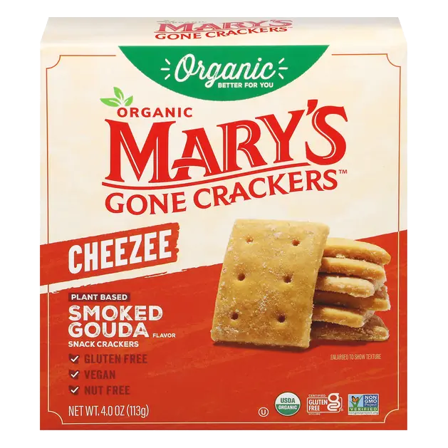 Mary's Gone Crackers Cheezee Organic Plant Based Smoked Gouda Flavor Snack Crackers 4.0 oz