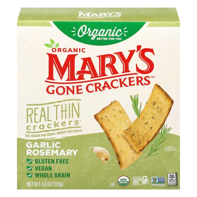 Organic Gluten Free Garlic Rosemary Crackers