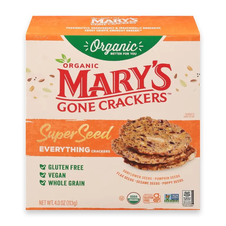 Organic Mary's Gone Crackers Super Seed Everything Crackers