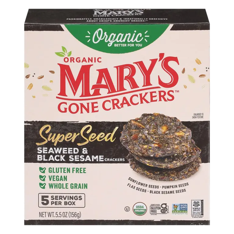 Seaweed + Black Sesame Organic Super Seed Crackers