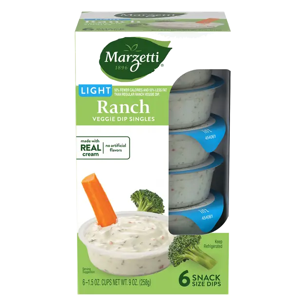 Light Ranch Veggie Dip Single Cups - 6 ct