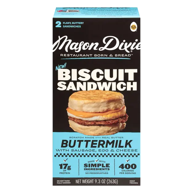 Sausage Egg & Cheese Buttermilk Biscuit Sandwich - 2 ct Frozen