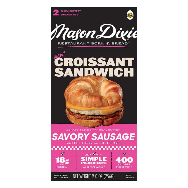 Savory Sausage with Egg & Cheese Croissant Sandwiches - 2 ct