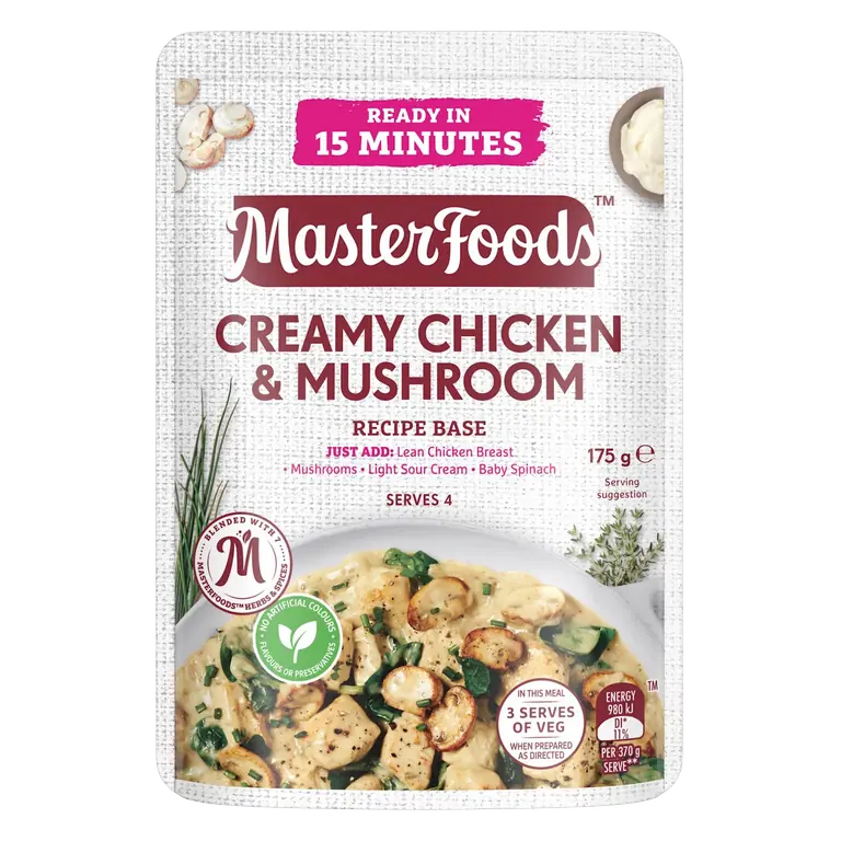Ready in 15 Minutes Creamy Chicken & Mushroom Recipe Base