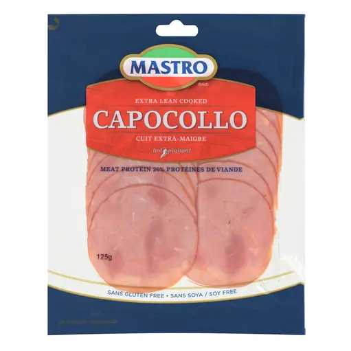 Gluten-Free Capocollo Sliced Meat Extra Lean Cooked Hot 125 g