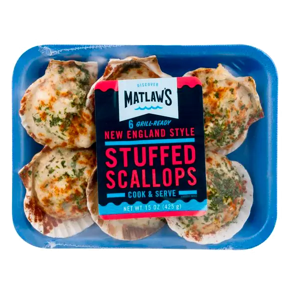Grill Ready New England Style Stuffed Scallops - 6 ct Frozen