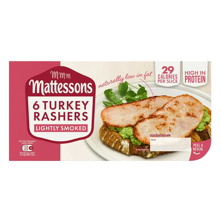 Smoked Turkey Rashers Lightly x6 150g