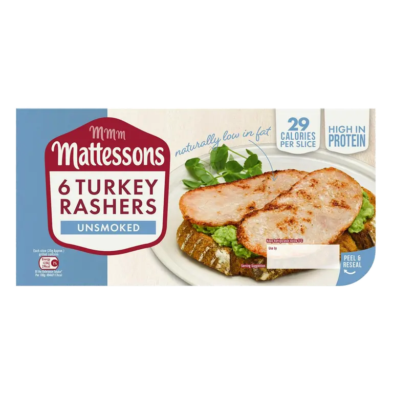 Unsmoked Turkey Rashers x6 150g