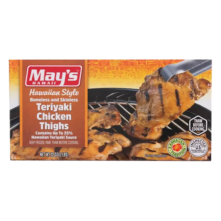 May's Hawaiian Style Boneless & Skinless Teriyaki Chicken Thighs