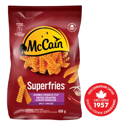 Frozen Superfries Spicy Jumbo Fries Crinkle Cut 650 g