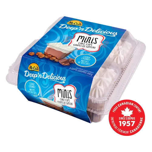 Deep'n Delicious Frozen Minis Cake Cups Cookie Crumble 4 Pack 340 g