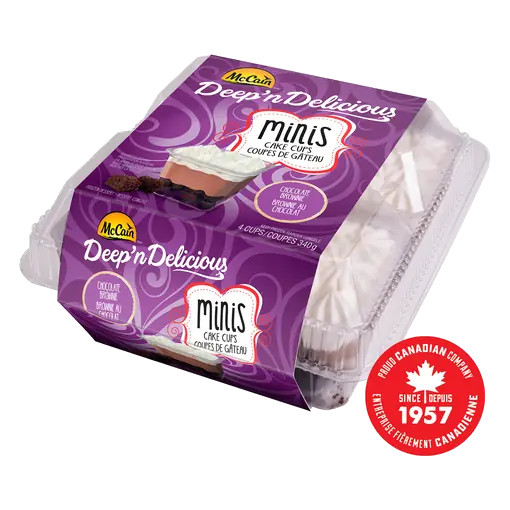 Deep'n Delicious MINIS Chocolate Brownie Cake Cups 4-pack 340 g