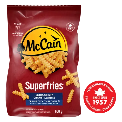 Frozen Superfries Extra Crispy Fries Crinkle Cut 650 g