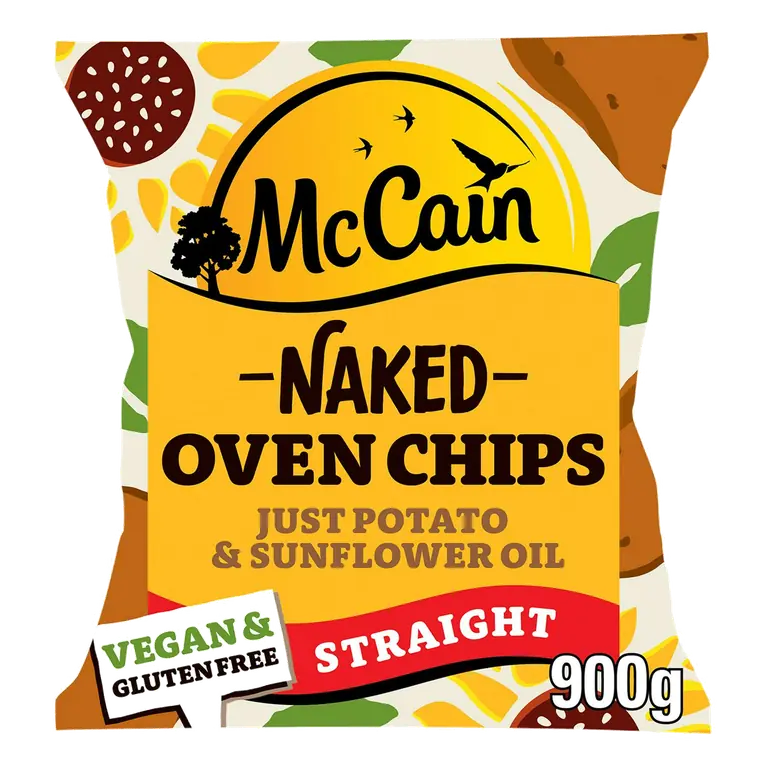 Naked Oven Chips Straight 900g