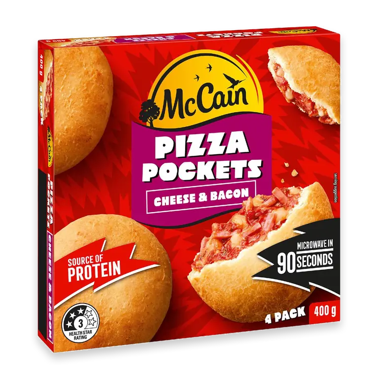 Pizza Pocket Snacks Cheese & Bacon