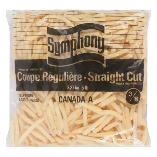 Symphony 3/8 Inch French Fries 2.27 kg (frozen)