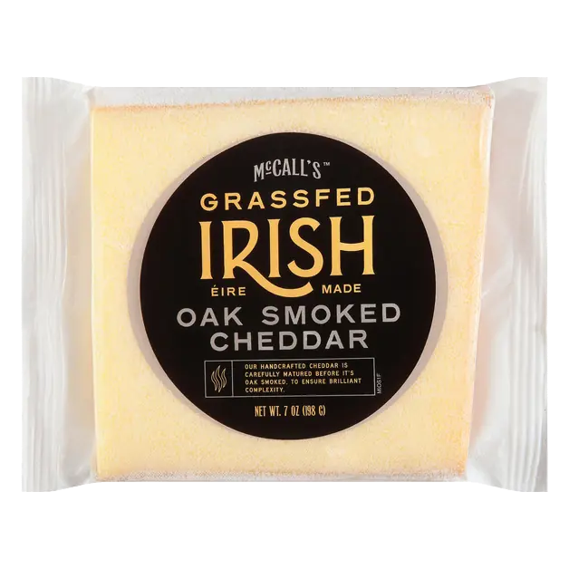 Imported Grass-fed Oak Smoked Irish Cheddar Cheese Block