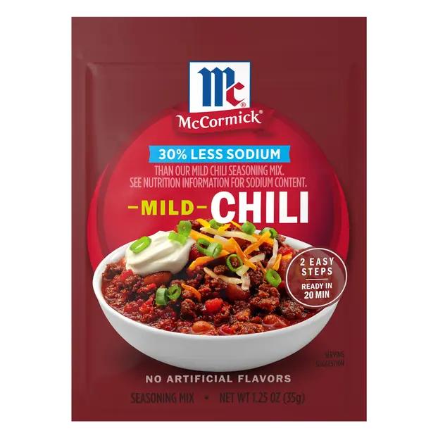 30% Less Sodium Mild Chili Seasoning Mix Packet