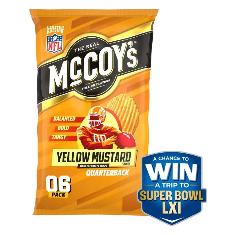 s Yellow Mustard Crisps 6 x 25g