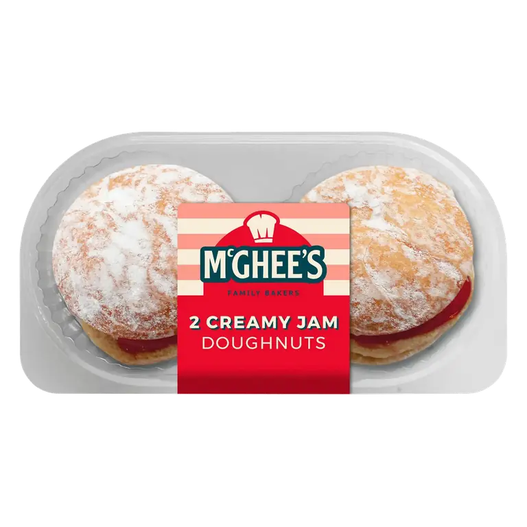 McGhee's 2 Creamy Jam Doughnuts