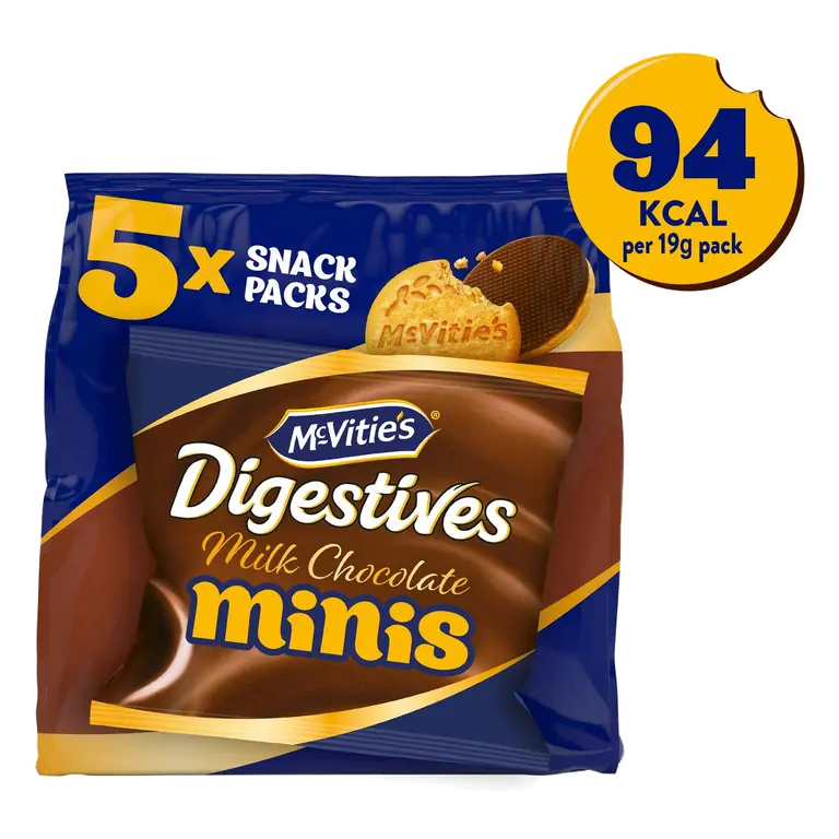 McVitie's Chocolate Digestive Mini's Multipack Biscuits 5x19g-