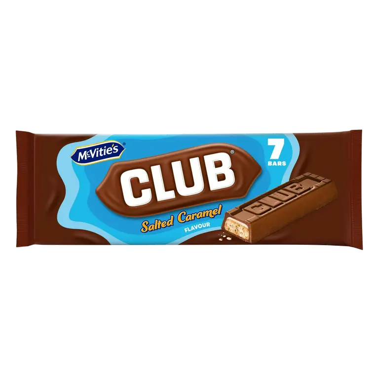 Club Salted Caramel Flavour Biscuit Bars Multipack 7 x 22g