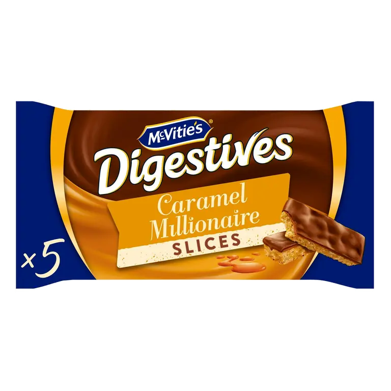 Digestive Caramel Slices Cake Bars Multipack 5x22g
