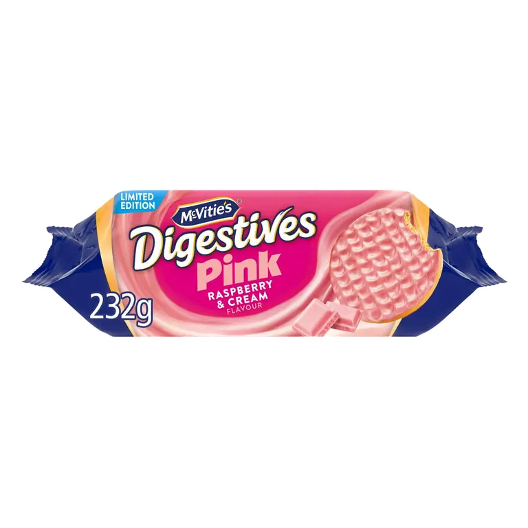 Digestive Pink Raspberry & Cream Flavour, Limited Edition 232g