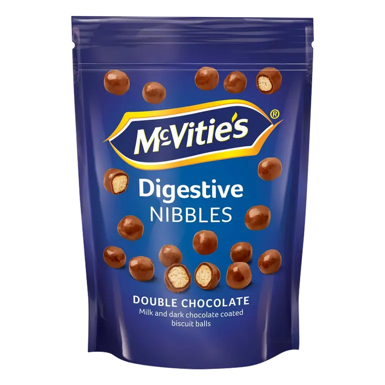 McVitie's Digestives Nibbles 80g Milk & Dark Chocolate Coated Double Chocolate Biscuit Balls