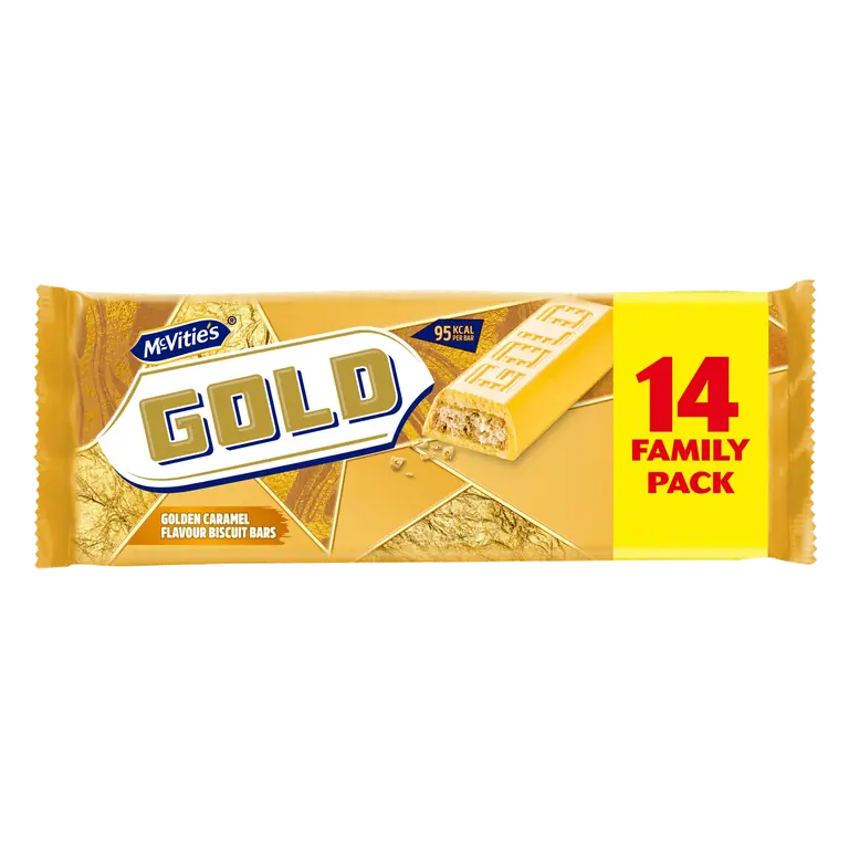 McVitie's Gold Caramel Biscuit Bars Multipack 14 Pack, 2x124g