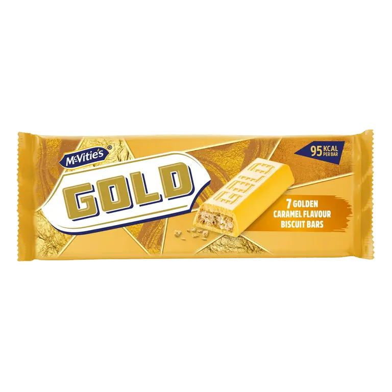 Gold Caramel Flavour Biscuit Bars Multipack 7x18.3g
