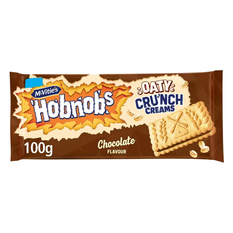 McVitie's Hobnobs Oaty Milky 100g Chocolate Flavour Cream Biscuits
